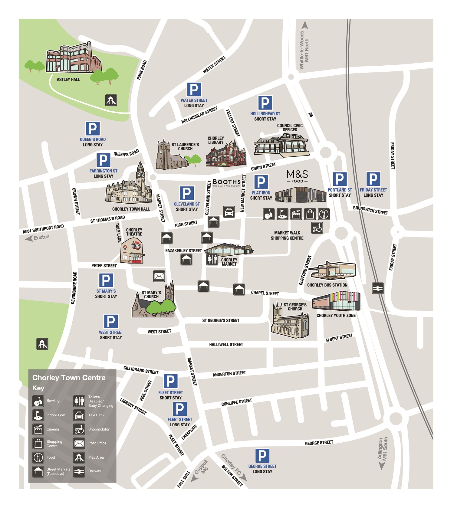 Map of Chorley town centre